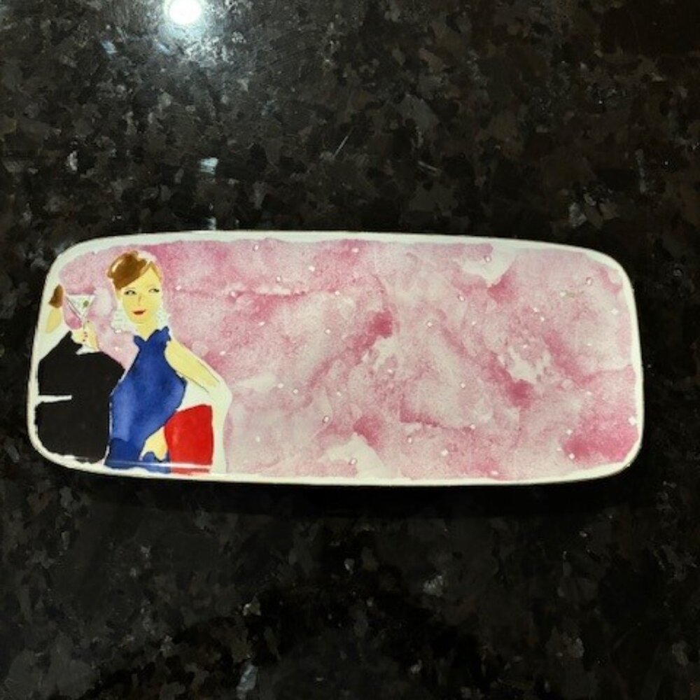 NEW! Chic KATE SPADE LENOX "Cocktails Anyone?" Hors D'oeuvres Tray Dish Platter